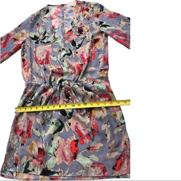 Eight Sixty size XS Drawstring Shirt Dress Lavender Floral Print - Picture 9 of 11